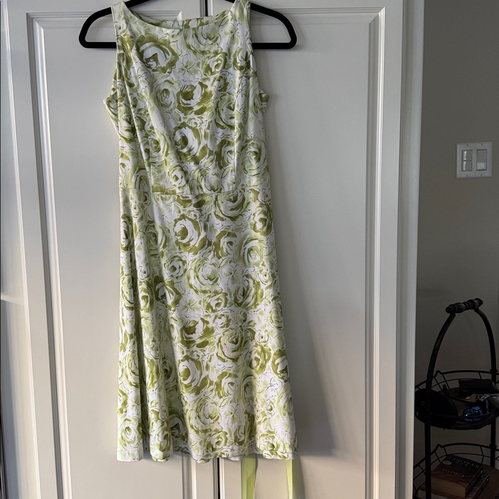 Hillard & Hanson Green Swirl Maxi Dress
